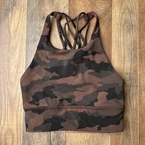 Lululemon Free To Be Serene Sports Bra Women's Size‎ 4 Brown Camouflage 6051